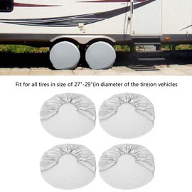Tyre Cover Motorhome Caravan Tyre Protective Cover, 4 Pieces 27 - 29 Inch Wheel Tyre Tyre Silver Protective Cover for Car RV SUV Truck Trailer