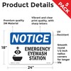 Emergency Eyewash Station With Symbol OSHA Notice Vinyl Decal Label