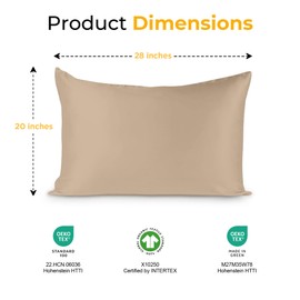 Luxury Brands International Certified Organic 100% Pure Mulberry Silk Grade 6A 25 Momme Pillowcase (Taupe, Queen) Pack of 1