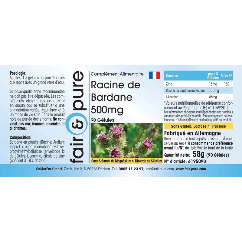 Fair & Pure® - Burdock root capsules 500 mg -