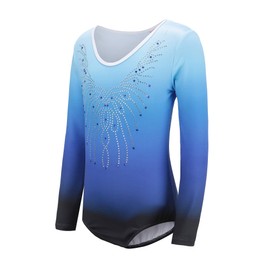 Sinoem Gymnastics Leotards for Girls Long Sleeve/Sleeveless Gradient Color Sparkle Leotard Dancing Ballet Gymnastics Athletic for Little Girl