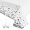 2Pcs 137*274cm White and Silver Disposable Table Cloth Table Covers,Party
