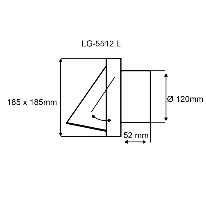 LG 5512 L Ventilation Grille DN 125 Stainless Steel
