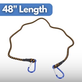 Garden Mile 120cm Bungee Cords with Carabiner Clips Weather Resistant Bungee Cords and Fixings Elastic Rope Large Carabiners For camping, bike, roof rack, luggage, outdoor gear, garden, caravan
