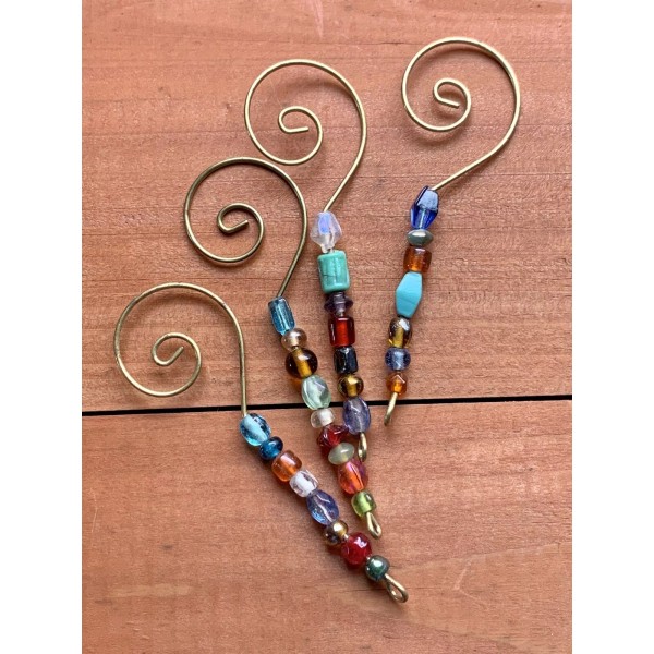 BuddhaArt Handmade Set of 4 Rustic Hanging Hooks Ornaments Recycled