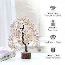 Rose Quartz Crystals, Good Luck Money Tree, Pink Room Decor, Spiritual Items, Rose Quartz Money Tree, Crystal Gifts, Good Luck Gems, Crystal Quartz Tree, Pink Crystals, Stone Decorations