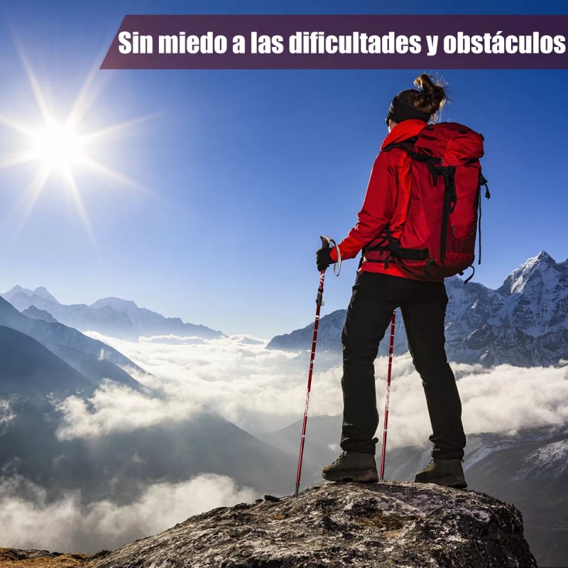 bastones senderismo 2 Bastón Trekking Plegable Ligero Senderismo Escalar Caminar