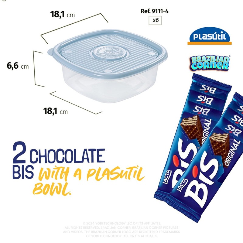 Bis Chocolate Wafers [2 Pack] Bundle with Food Container 33.8oz