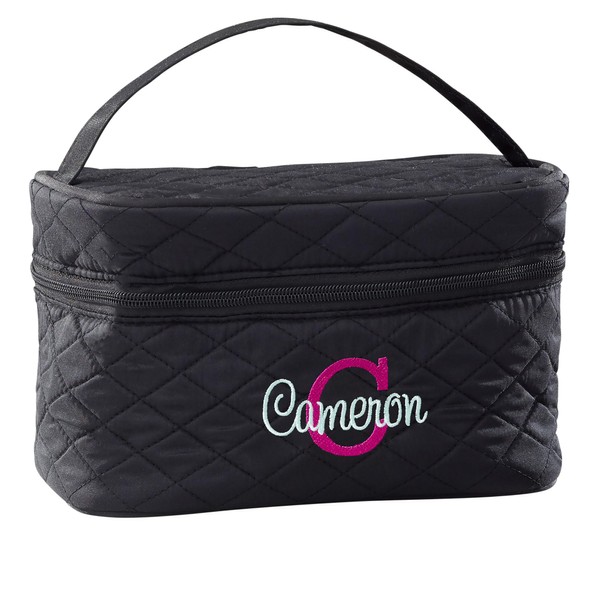 Personalization Universe Playful Name Embroidered Quilted Train Case