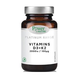 Power of Nature Platinum Range Vitamins D3 & K2 2000iu/100mg, 30 Caps