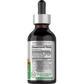 Horbäach Calendula Tincture | 2 fl oz | Liquid Extract Drops | Alcohol Free | Vegetarian, Non-GMO, Gluten Free Herbal Supplement