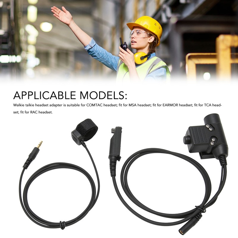 U94 PTT Adapter Cable Walkie Talkie Headset Adapter with Key