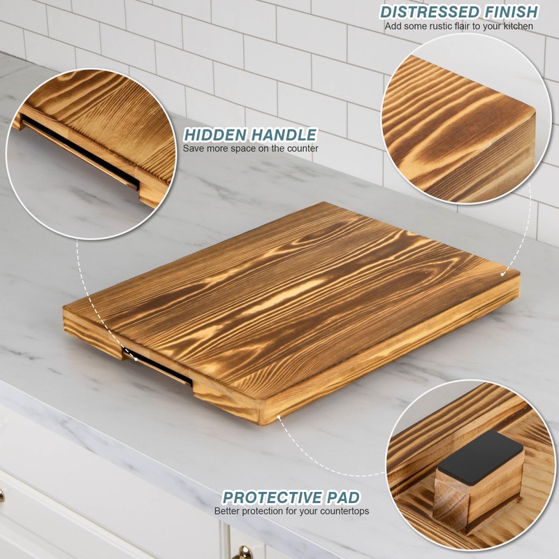 ANBOXIT Appliance Slider, Wooden Sliding Tray for Coffee Maker, Coffee