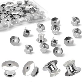 Phinus Pin Backs, 50PCS Metal Locking Pin Backs, Pin Back Locking Can Be Used for Badges, Lapel Pins, Enamelled Pins, Charms, Bags, Clothes, Denim Buttons, Badges and More