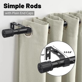 Nicecho 2 sets Curtain Rod w/Star for Window size up to 178" Wide Heavy Duty 1" dia tube