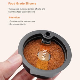 YUYUEMI for Bosch Tassimo silicone Coffee Filter,Tassimo Reusable Coffee Capsules Refillable Coffee Filter Pods with 1 Spoon and 1 Brush for Bosch Tassimo Series Coffee Machine (60ml Gray)
