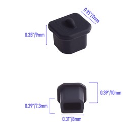 Skweawert 20 PCS USB-B Port Anti-dust Plugs, Silicone Covers Caps Stoppers, Port Protector for Printer, Fax, Scanner, 0.31 x 0.29 (LxW)