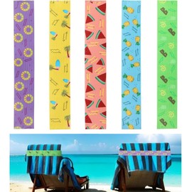 Towel Bands for Sun Loungers, Windproof Beach Towel Clips, Elastic Chair Bands, Elastic Sunbed Towel Windproof To-wel Holder Strap for Pool, Cruise Chairs and Beach Char (30cmx5cm,Colorful)