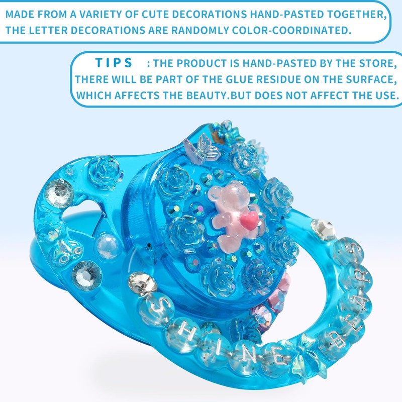 CutiePlusU Adult Sized Dummy for Adults Crystal DIY Handmade Blue