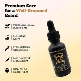 Grey Beard's Grooming Lounge - Unscented Beard Oil for Men -Eliminates Itch & Dandruff - Deep Conditioning with Jojoba, Argan & Grapeseed Oils - Unscented Natural Beard Oil (1oz)