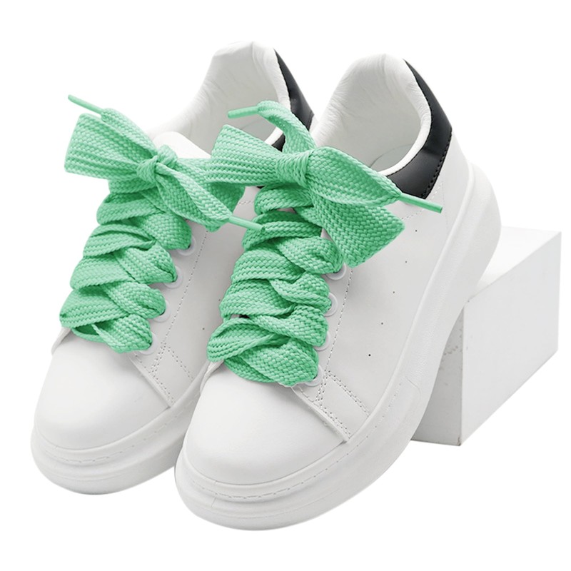 Elerevyo 1 Pair Solid Flat Shoelaces Thick Shoe Laces Wide