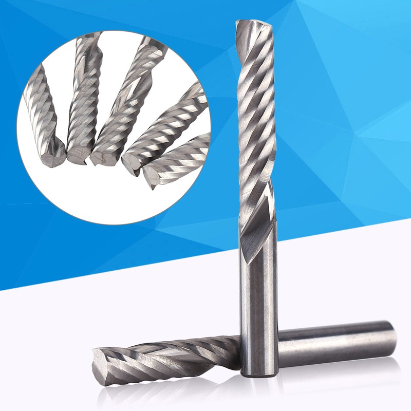 5pcs Tungsten Carbide End Mill Single Flute Spiral CNC Milling