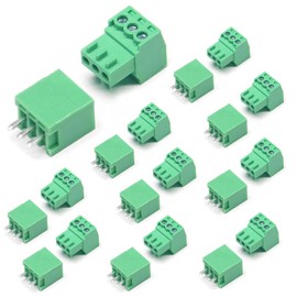 10 Set 3 Pin 2.54 mm Pitch PCB Screw Terminal Block Connector with Straight Pins for 28-16AWG, Pluggable Quick Connector-Phoenix Type Connector