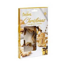 DECORA Set of 5 Gold Plated Steel Cookie Cutters 0255410