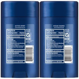 Suave Antiperspirant Deodorant for Men Variety 4-Pack – Active Sport, Bergamot & Wood + Ocean Charge, Marine & Driftwood, 48H Sweat & Odor Protection, 2.7 Oz Ea