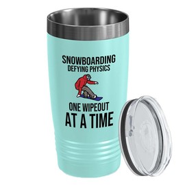 Snowboarding Teal Edition Viking Tumbler 20oz - Snowboarding Defying physics - Ski Snowboard Goggles Snowboarder Skiing Snowboarding Gift Skiers Hiking Mountain Snowboarding