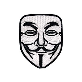 Anonymous Face Logo Patch Iron On Sew On Embroidered Patch Badge Applique for Clothes Shirts Jeans etc