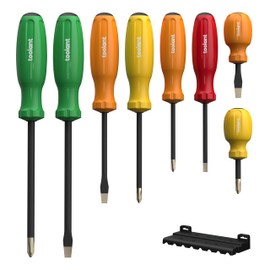 toolant 8PCS Magnetic Screwdriver Sets, Phillips and Flat Head Screwdriver, Anti Camout With Diamond Tips And Magnetizer For Woodworking, Home Repairs and Other Screw Driving Applications