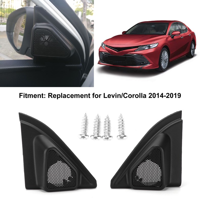 2pcs Car Door Tweeter Speaker Cover Trim Loudspeaker Decor Replacement