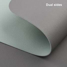 Myir JUN Table Runner, Modern Table Runner, Washable Table Runner, Outdoor Double-Sided Leather Table Runner, Waterproof, Non-Slip and Can Be Used for Decoration, 30 x 140 cm (Grey Sage Green)