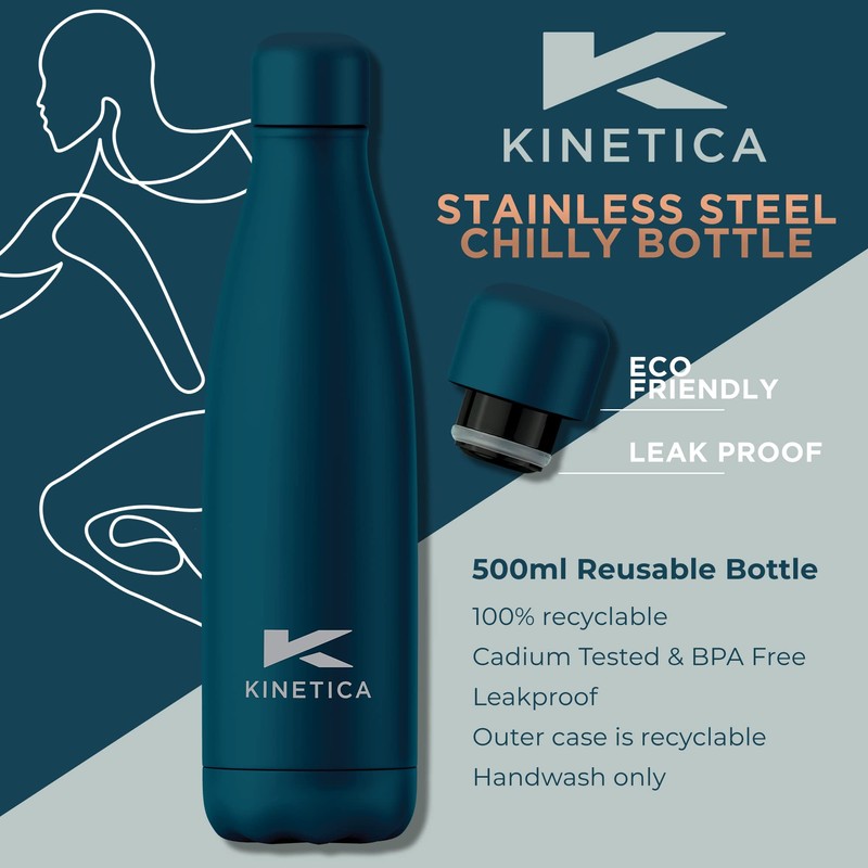 Kinetica, Stainless Steel Chilly Bottle, 500 ml, Hot or Cold