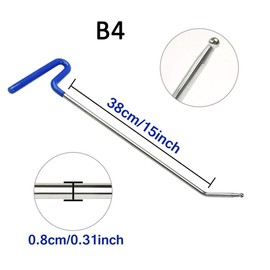 WHDZ Paintless Dent Repair Tools Dent Removal Rods Kit 3 Pcs B Style Rods Auto Body Dent Removal Tool for Door Dings Hail Damage