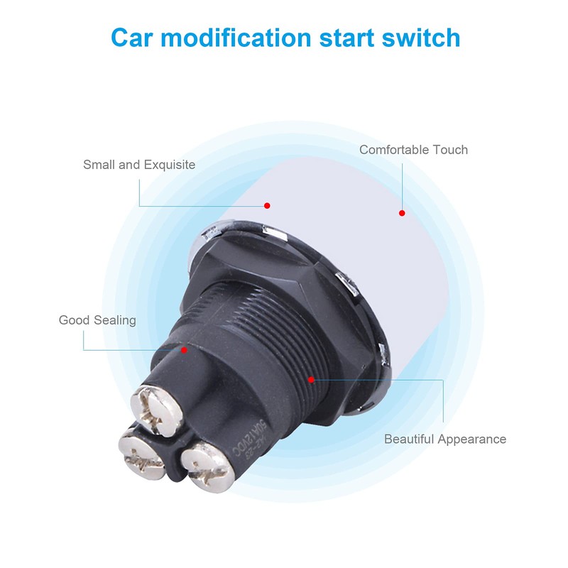 RUIZHI Engine Start Button, Multifunctional Car Ignition Switch, LED Start