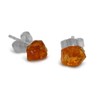 Vifaleno Natural Raw Citrine Stud Earrings 8-9mm 925 Silver, Sterling