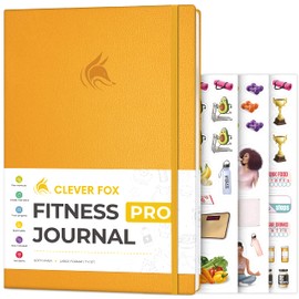 Clever Fox Fitness Journal PRO – Daily Workout Planner with Meal Planner & Habit Tracker – Gym Exercise Log Book for Women & Men – Fitness Planner Notebook – Lasts 6 Months, 7x10” - Amber Yellow