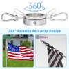 BONWIN 2" Large Flag Pole Rings, 2 Pcs Aluminum Alloy