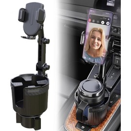 Portavasos para Auto, expansor de Porta Vasos Automovil Rotación 360°，Ajustable Soporte para Celular Automovil Portavasos,para Botellas de Agua con un Diámetro Inferior a 10 cm（Negro）
