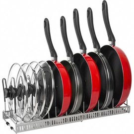 Expandable Pot and Pan Organizer for Kitchen Cabinets – Adjustable Dividers for Space-Saving Cookware Storage