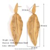 18K Yellow Gold Plated Stainless Steel Leaf Drop Bohemian Earrings