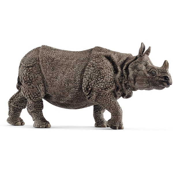 SCHLEICH Wild Life, Animal Figurine, Animal Toys for Boys and Girls 3-8 Years Old, Indian Rhinoceros