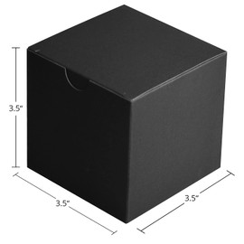 Fairlegend Small Black Gift Boxes 3.5x3.5x3.5 Black Kraft Paper Boxes for Gifts, Party Favors, Showers, Crafts, Candy Boxes, 100 Pack