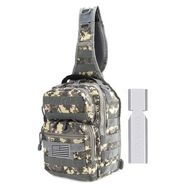 Tactical Sling Bag for Men molle Backpack EDC Chest Pack Chest Sling Pack for Outdoor Camp Hiking Cycling,ACU