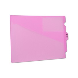 PDC Healthcare FC178PK Outguide, Center Tab, Letter Size, 2 Pockets, Vinyl, 12 7/8" x 9 1/2", Pink (Pack of 25)