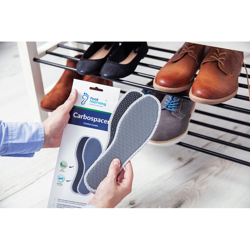 Carbospacer Foot Morning Odor Eliminating Insoles with Activated Carbon for