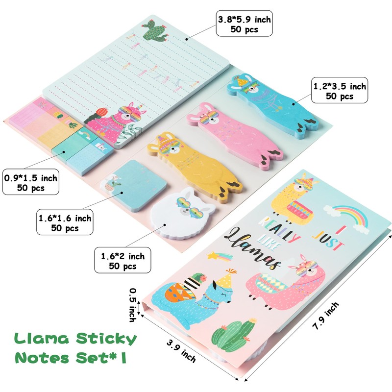 Xqumoi I Just Really Like Llamas Sticky Notes Set, 550