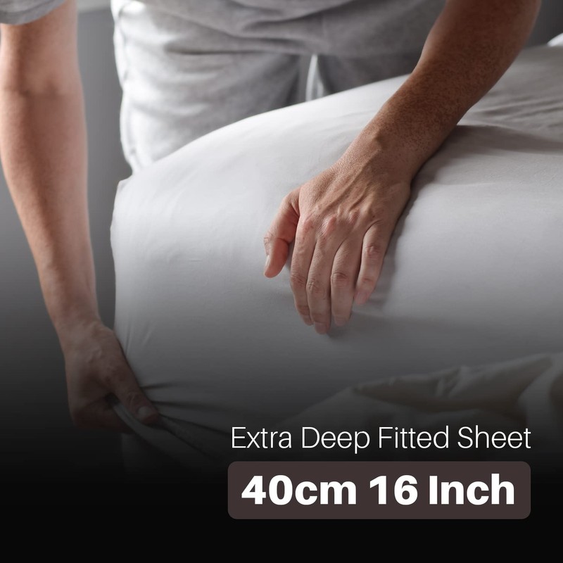 Extra Deep Fitted Sheet 40cm 16 Inch - Non Iron